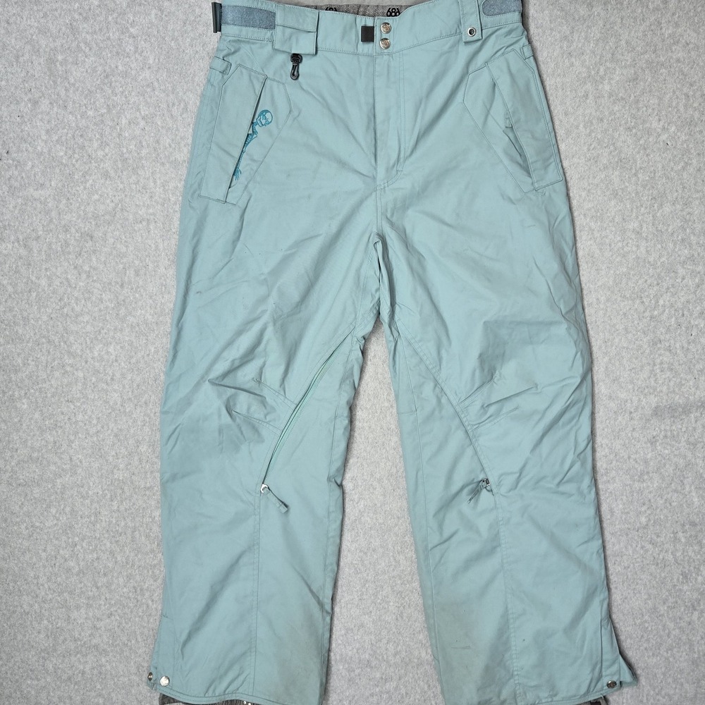686 Men Pants S Light Blue Snow Pants Skeleton E360 READ Snowboard Ski